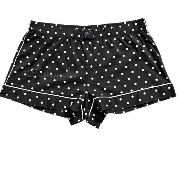 Victoria’s Secret Soft Cotton Polka dots pajama shorts black white X-Large - Picture 2 of 3
